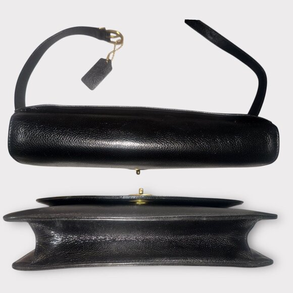 VTG Coach Madison Royalton Bag 4403 Black Caviar Leather Flap Turnlock 90s Italy - Picture 8 of 12